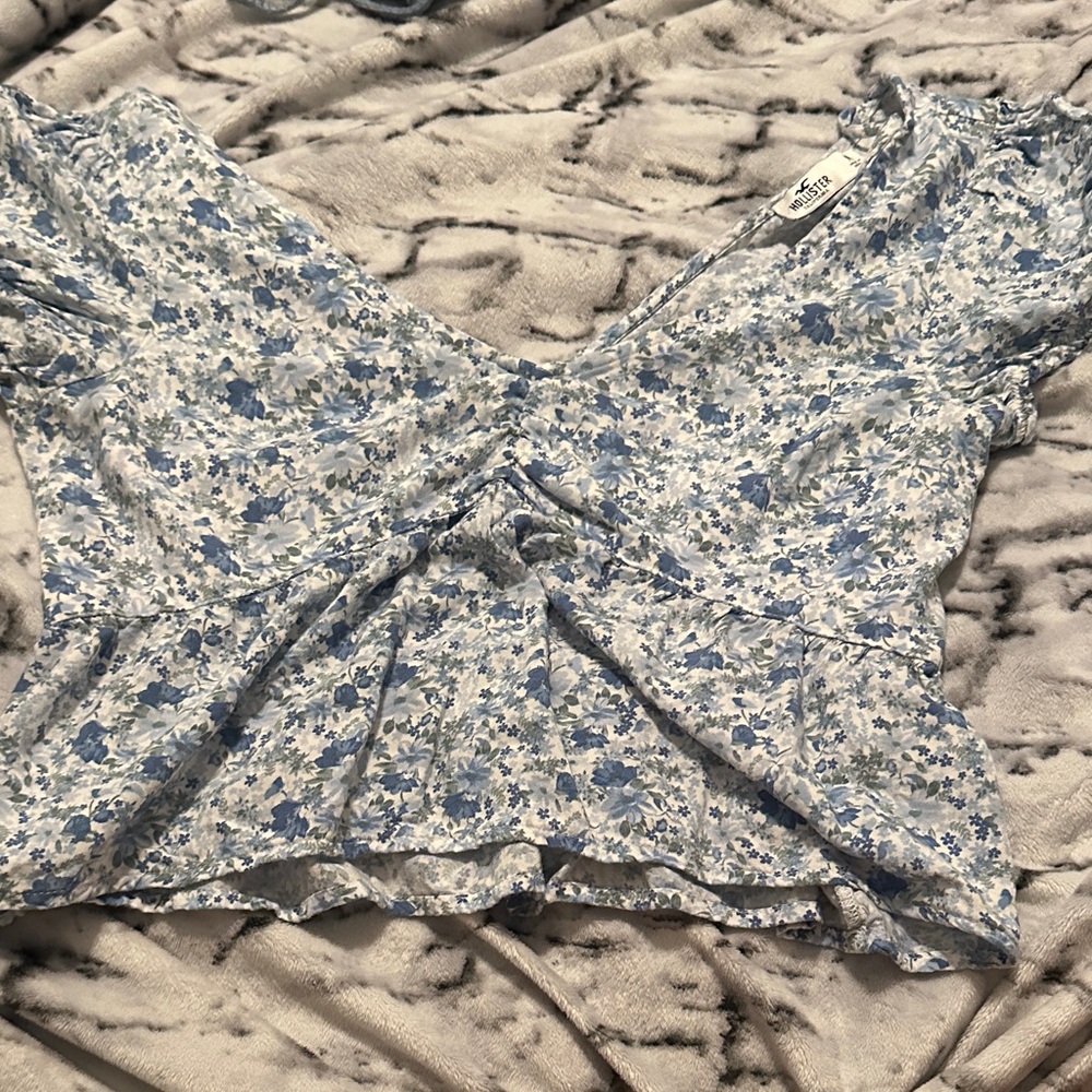 Hollister Blue Floral Blouse